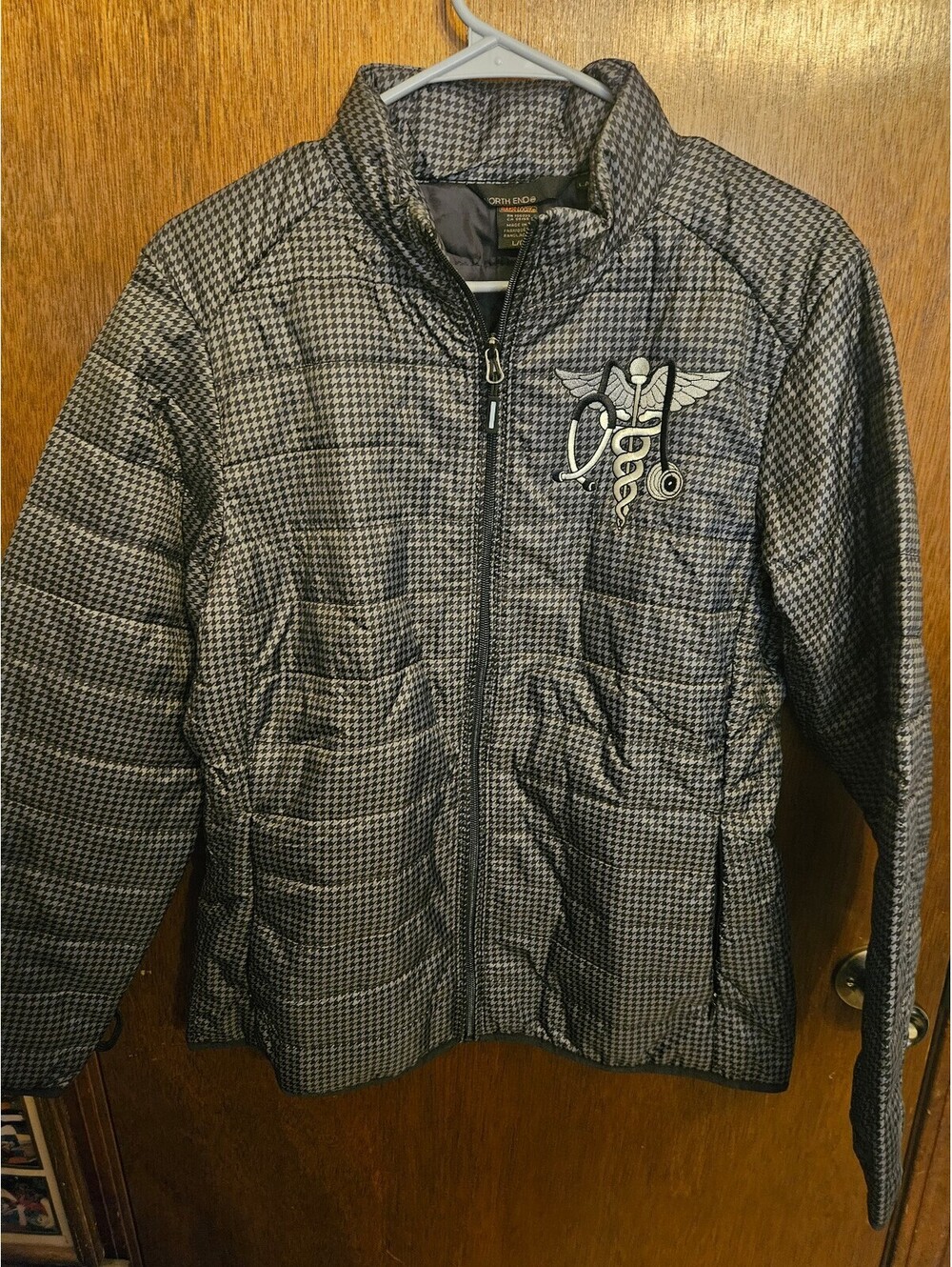 Grey North End Embroidered Nurse's Puffer Jacket